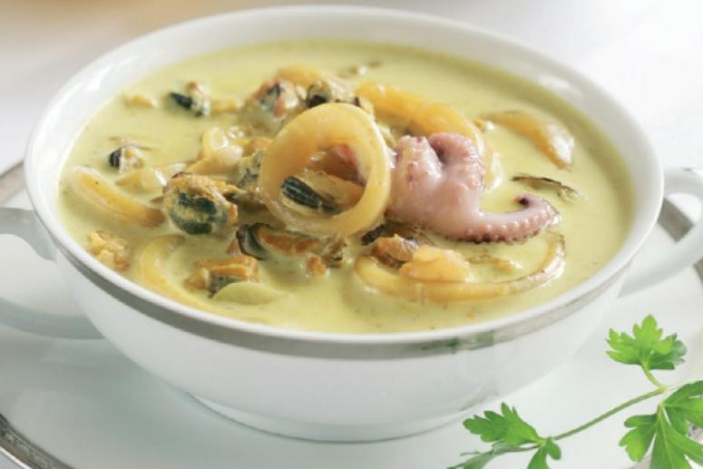 Крем-суп  с морепродуктами